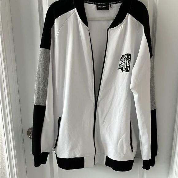 MACEOO Paris Custom White & Black Jacket Meticulously Engineered Runs 3Xl -5XL - Picture 1 of 15